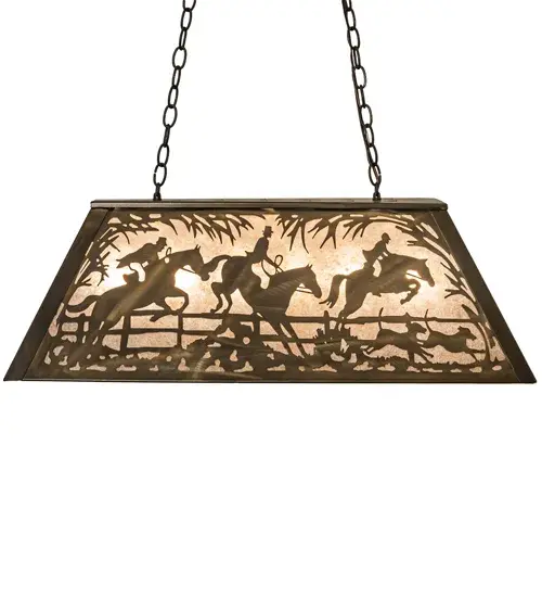 33" Long Fox Hunt Oblong Pendant - Image 5