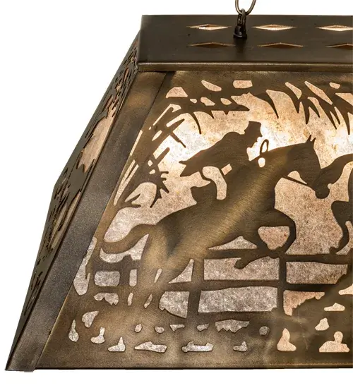 33" Long Fox Hunt Oblong Pendant - Image 9