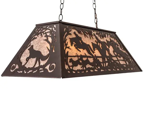 33" Long Fox Hunt Oblong Pendant - Image 1