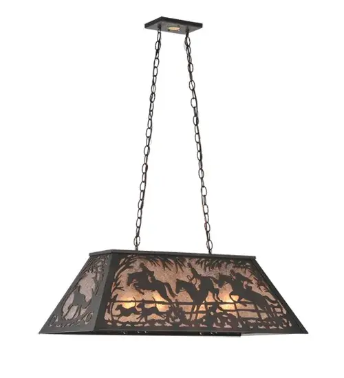 33" Long Fox Hunt Oblong Pendant - Image 11