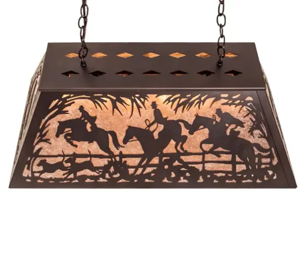 33" Long Fox Hunt Oblong Pendant - Image 4