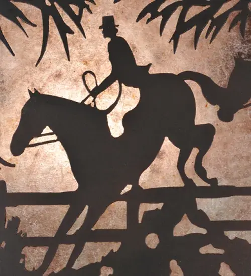 33" Long Fox Hunt Oblong Pendant - Image 9