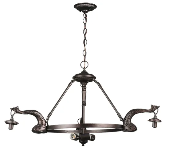 36"W Leaping Trout 3 Arm Chandelier