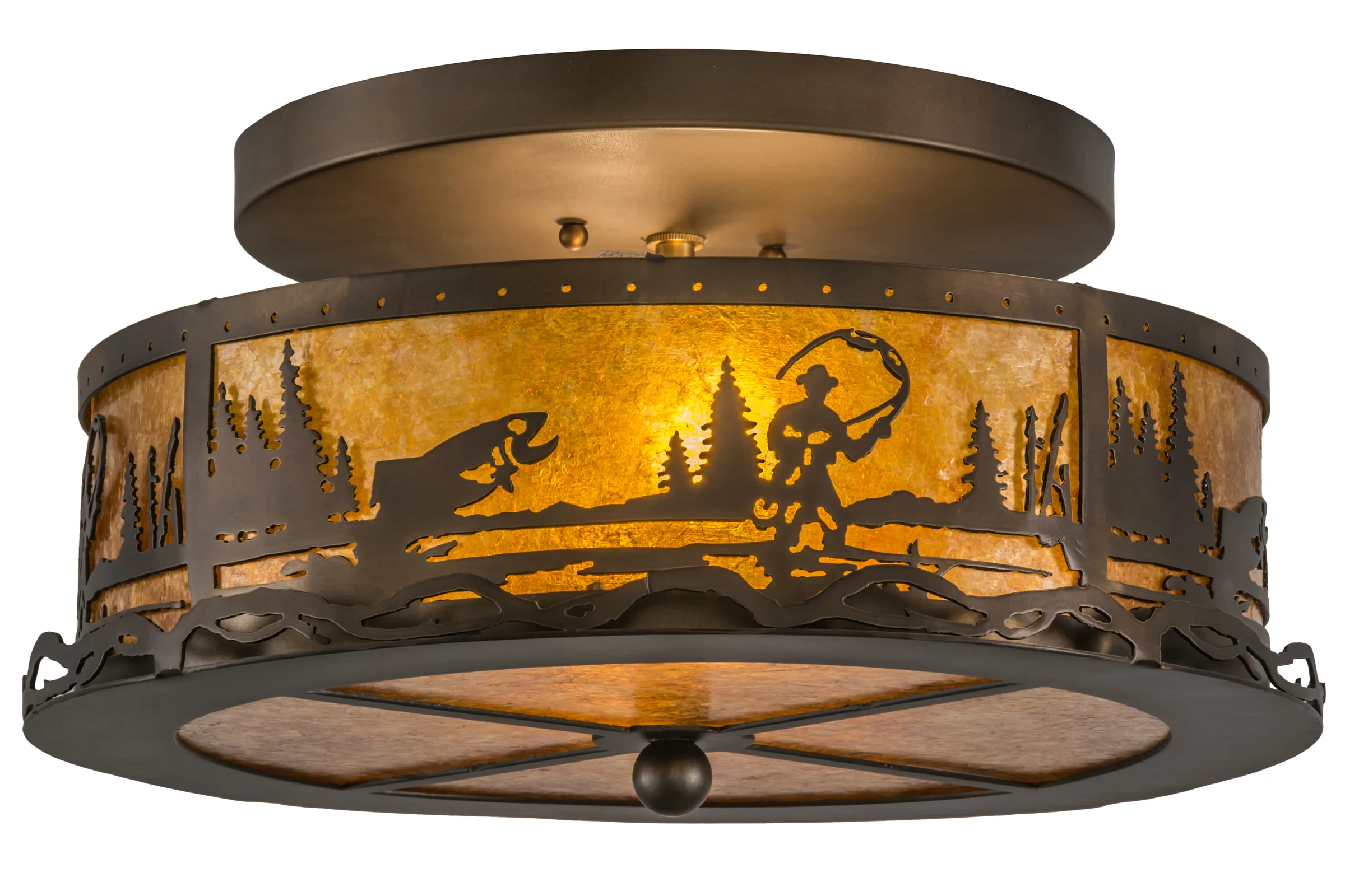 16"W Fly Fishing Creek Flushmount