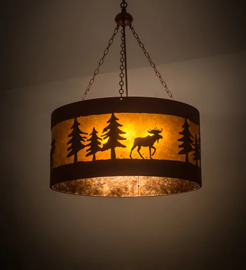 32" Wide Moose on the Loose Pendant