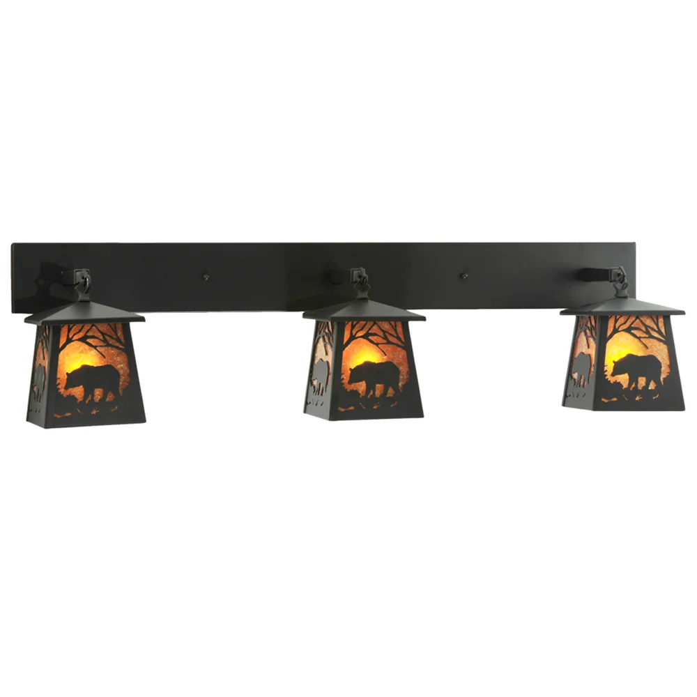 48" Wide Bear at Dawn 3 Light Wall Sconce
