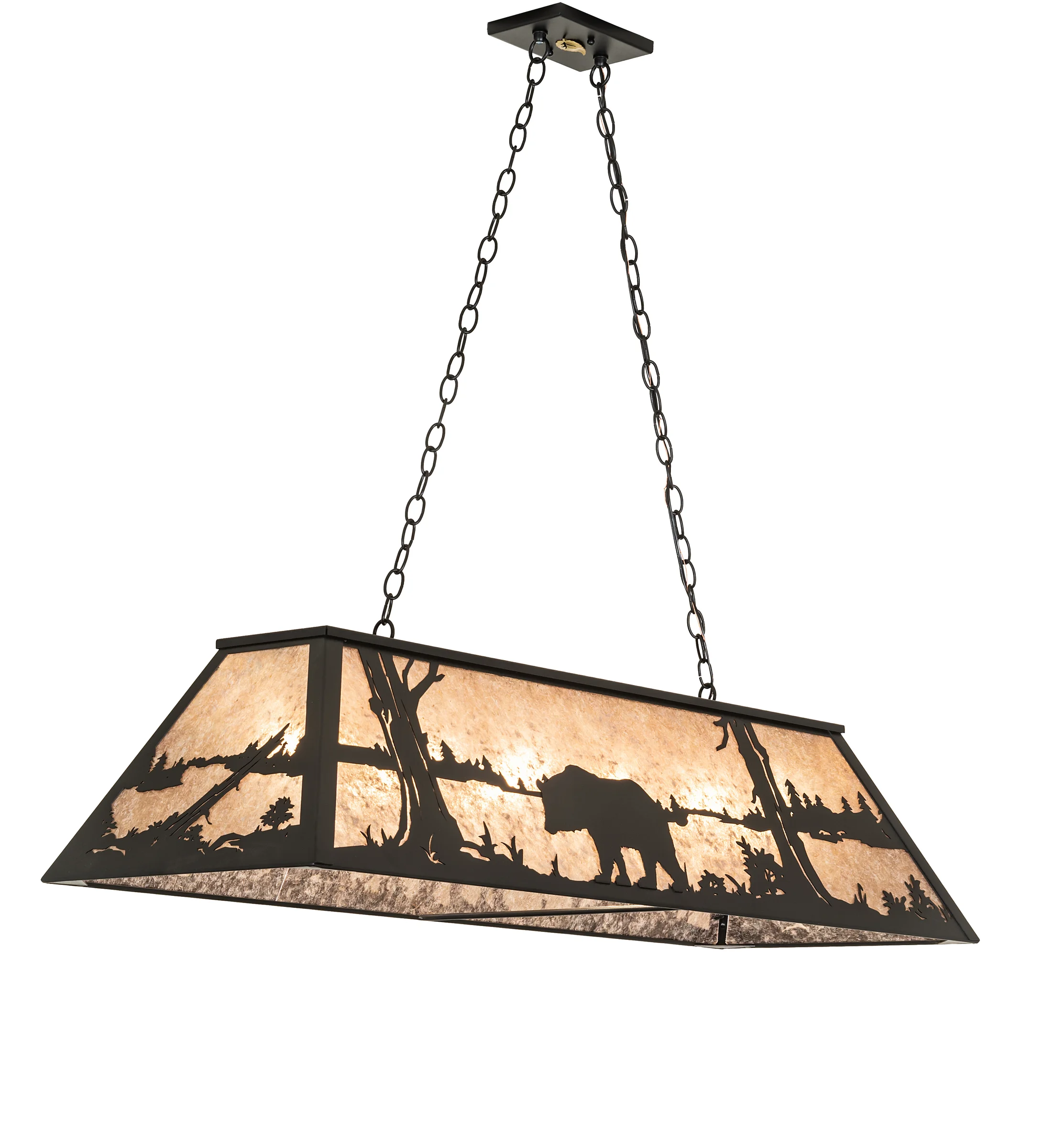 48" Long Bear at Lake Oblong Pendant