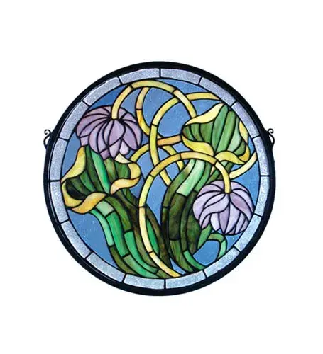 The Meyda Tiffany Original window depicts a woodland Pitcher Plant in Summer Greens and Golds Lavender Flowers on a Sky Blue ground. Brass mounting bracket and chains are included. Collection: Pitcher Plant Finish: Timeless Bronze Glass: Vac Pr 59 Zac Width: 17.00" Height: 17.00" Length: 17.00" Number of Bulbs: 6 Bulb Type: TBD Bulb Base: E12 Material: Metal Or Polyresin Country of Origin: CHINA Safety Listing: Dry Safety Rating: Dry