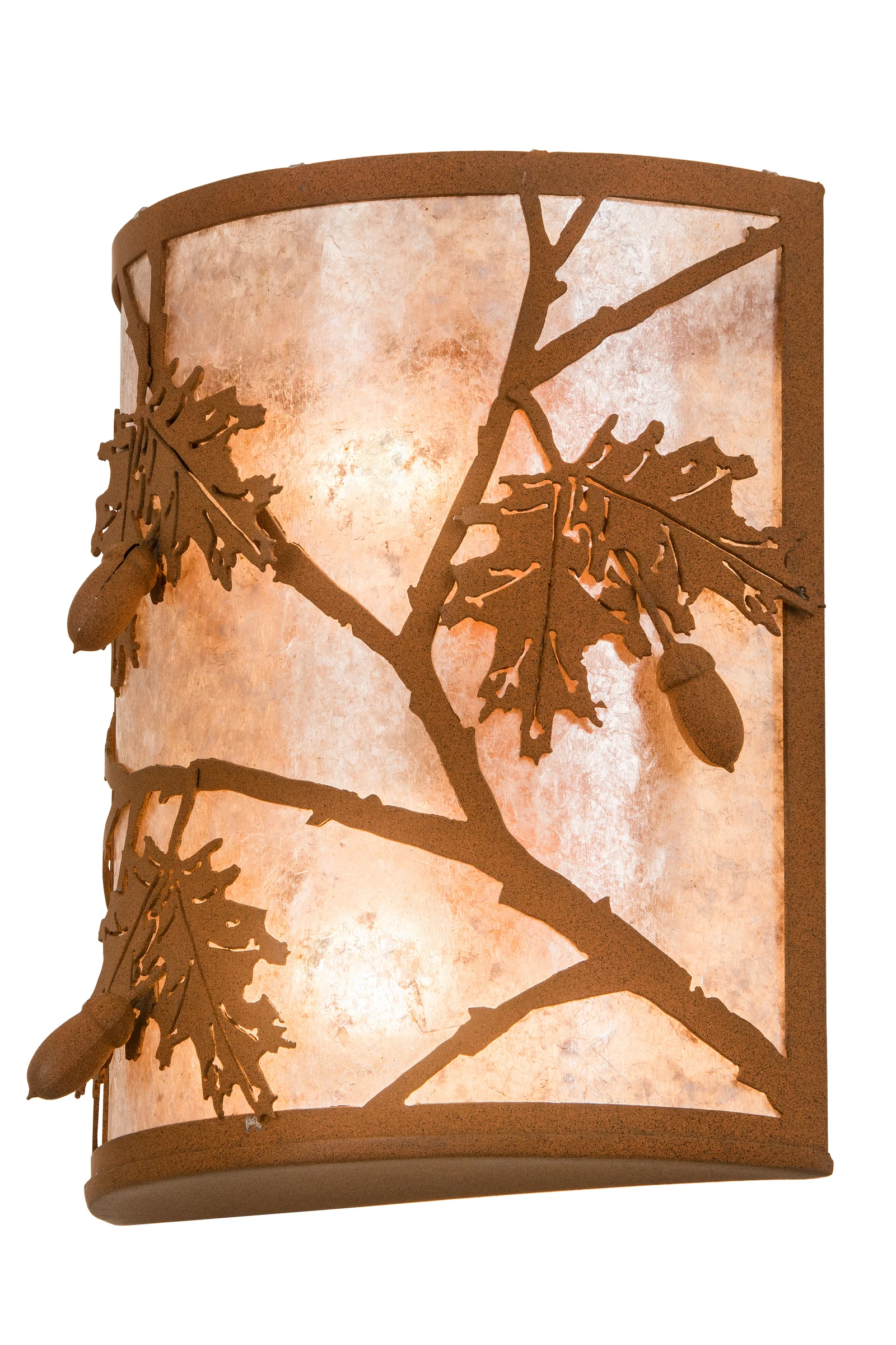 10" Wide Oak Leaf & Acorn Wall Sconce