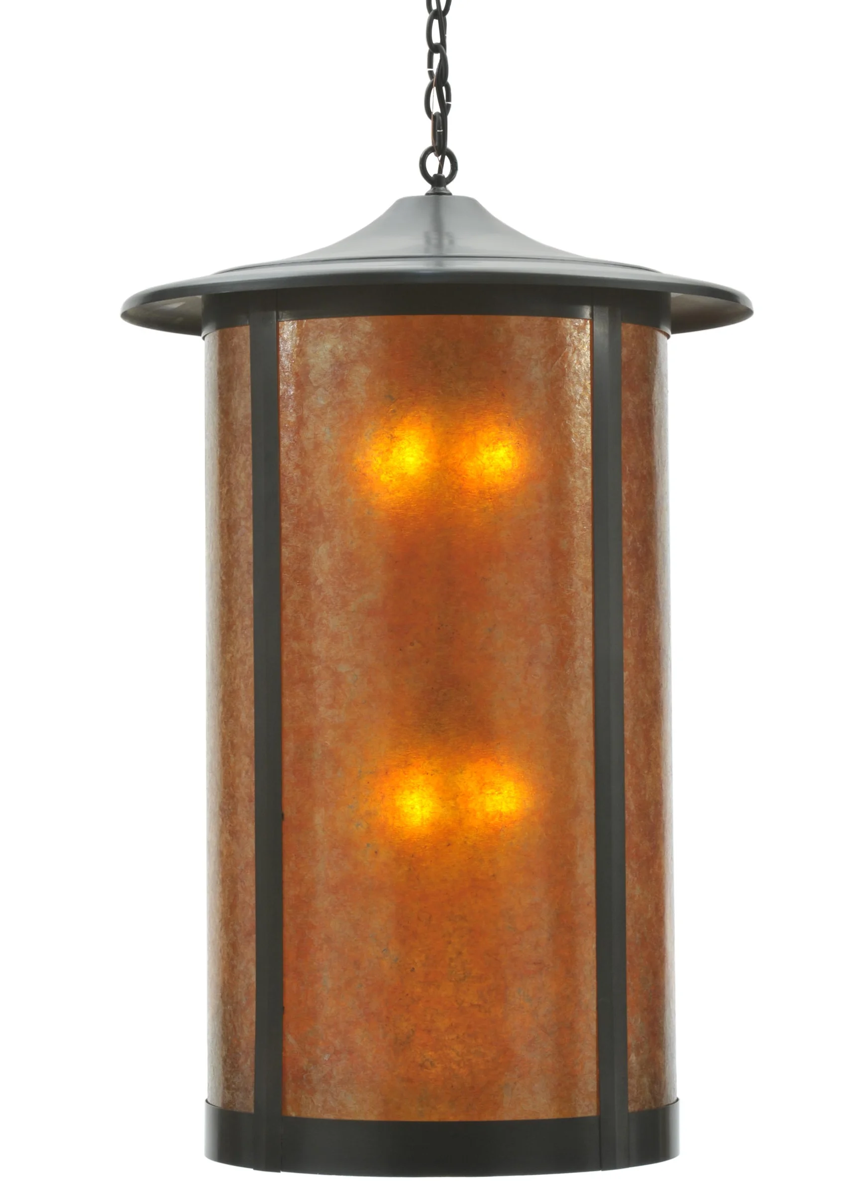 Fulton Eight Light Pendant in Craftsman Brown