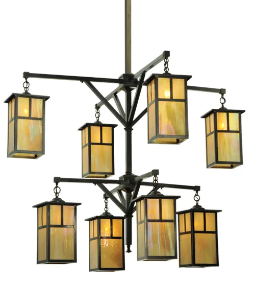 Hyde Park Eight Light Chandelier in Craftsman Brown