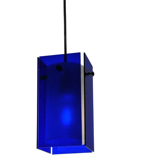 Make a dramatic design statement with our Blue Quadrato Pendant, created with a blown glass cylinder that is available in frost or white and surrounded by decorative art glass. Ideal for suspension over a bar, kitchen island, retail counter, dining table and a broad range of residential or commercial installations. Handcrafted of Black finished steel hardware in the USA. UL Listed for damp locations. Collection: Metro Finish: Textured Black Glass: Blue Statuario Idalight Width: 5.00" Height: 15.00" Length: 5.00" Weight: 5.00 lb Extension from Wall: 5.00" Number of Bulbs: 1 Maximum Wattage: 60.00 W Bulb Type: T10 Bulb Base: E26 Material: Steel Country of Origin: USA Safety Listing: Damp Safety Rating: Damp - alternate view