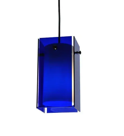 Invite architectural lighting into your home with this stunning Mini Pendant. Rendering a stunning geometric look; Meyda Lighting presents a structural cube-like design featuring four panels of Blue Art Glass surrounding a Statuario Idalight diffuser. The overall height ranges from 15 to 75 inches as the suspension cord can be adjusted. To create a dramatic design statement; install these mini pendants in multiples to illuminate bars; islands; counters; and tables. The Metro Blue Quadrato Mini Pendant is included in our American-made; American-designed; handcrafted Contemporary Collection and manufactured in Yorkville; New York. The pendant is UL and cUL listed for dry and damp locations. - alternate view
