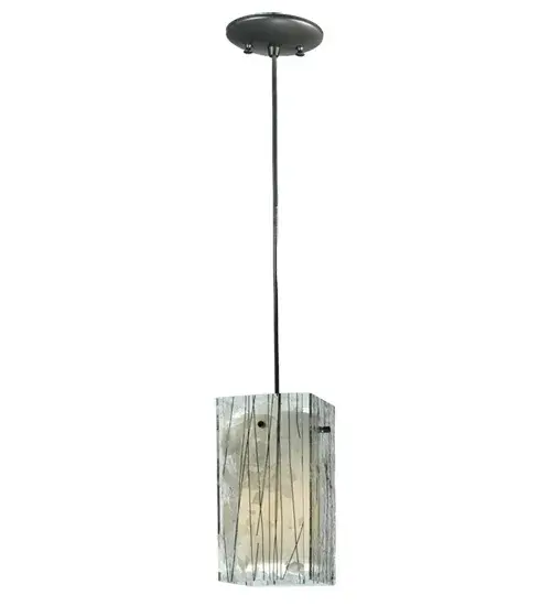 Bring the beauty of Nature's woodlands into a home or restaurant with this Meyda Quadrato Branches pendant featuring stunning art glass color combinations and a textured look. Handcrafted in Meydas Yorkville, New York facility. UL Listed for damp locations. Collection: Metro Fusion Finish: Textured Black Glass: Branches (Black/White Streamers/Fractures White Acrylic Cylinder Width: 5.00" Height: 15.00" Length: 5.00" Weight: 1.00 lb Number of Bulbs: 1 Maximum Wattage: 60.00 W Bulb Type: T10 Bulb Base: E26 Material: Steel Country of Origin: USA Safety Listing: Damp Safety Rating: Damp