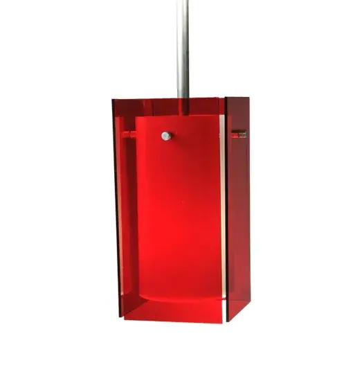 Every Meyda Tiffany item is a unique handcrafted work of art. Natural variations in the wide array of materials that we use to create each Meyda product make every item a masterpiece of its own. Photographs are a general representation of the product. Colors and designs will vary. Collection: Metro Finish: Brushed Nickel Glass: Red White Cylinder Notes: Custom Crafted In Yorkville, New York Please Allow 50 Days Width: 6.00" Height: 27.00" Length: 5.00" Weight: 1.00 lb Number of Bulbs: 1 Maximum Wattage: 60.00 W Bulb Type: T10 Bulb Base: E26 Material: Steel Country of Origin: USA Safety Listing: Damp Safety Rating: Damp - alternate view