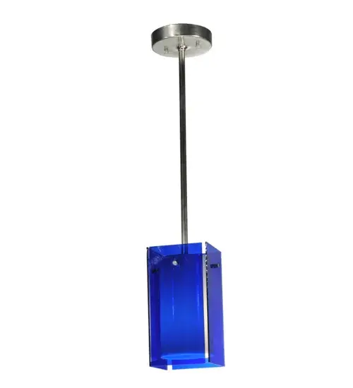 Every Meyda Tiffany item is a unique handcrafted work of art. Natural variations in the wide array of materials that we use to create each Meyda product make every item a masterpiece of its own. Photographs are a general representation of the product. Colors and designs will vary. Collection: Metro Finish: Brushed Nickel Glass: Blue White Cylinder Notes: Custom Crafted In Yorkville, New York Please Allow 50 Days Width: 6.00" Height: 27.00" Length: 5.00" Weight: 8.00 lb Number of Bulbs: 1 Maximum Wattage: 60.00 W Bulb Type: T10 Bulb Base: E26 Material: Steel Country of Origin: USA Safety Listing: Damp Safety Rating: Damp