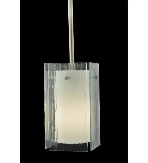 Invite architectural lighting into a home; retailer; restaurant or hotel with our Mist Art Glass this unique pendant can be used throughout an installation for design continuity. Handcrafted with handsome Nickel finished brass hardware in the USA. UL Listed for damp locations. - alternate view