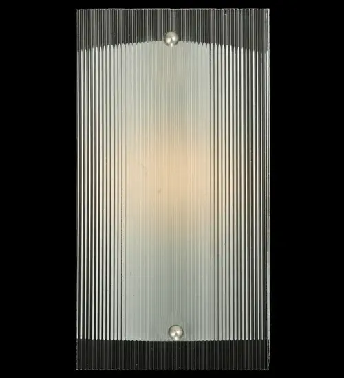 Invite architectural lighting into a home; shop or restaurant with this Reeded Art Glass Wall Sconce. Coordinated with a matching ceiling pendant; our sconce can be used throughout an installation for design continuity. Handcrafted with handsome Nickel finished brass hardware in the USA. Energy efficient LED options available. UL Listed for damp locations