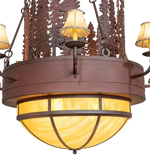 54" Wide Walden Pine 2 Tier Chandelier - Image 8