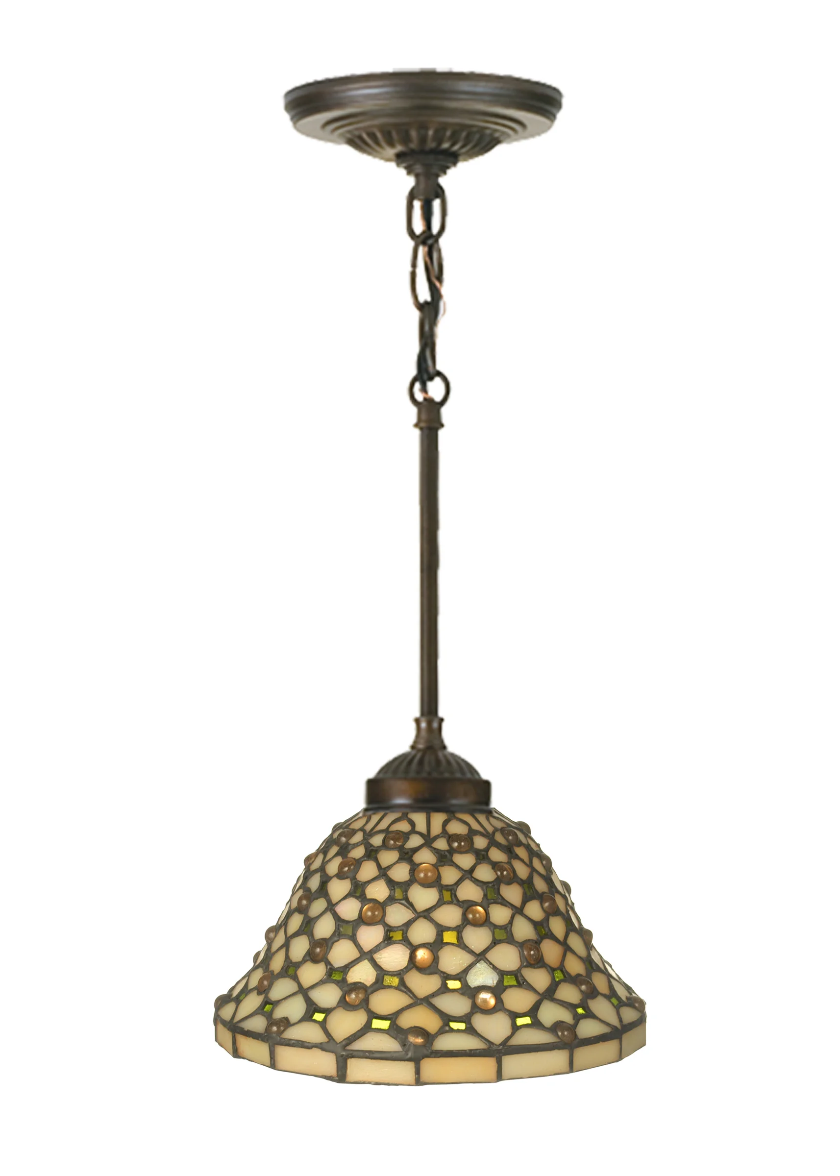 8" Wide Diamond & Jewel Mini Pendant