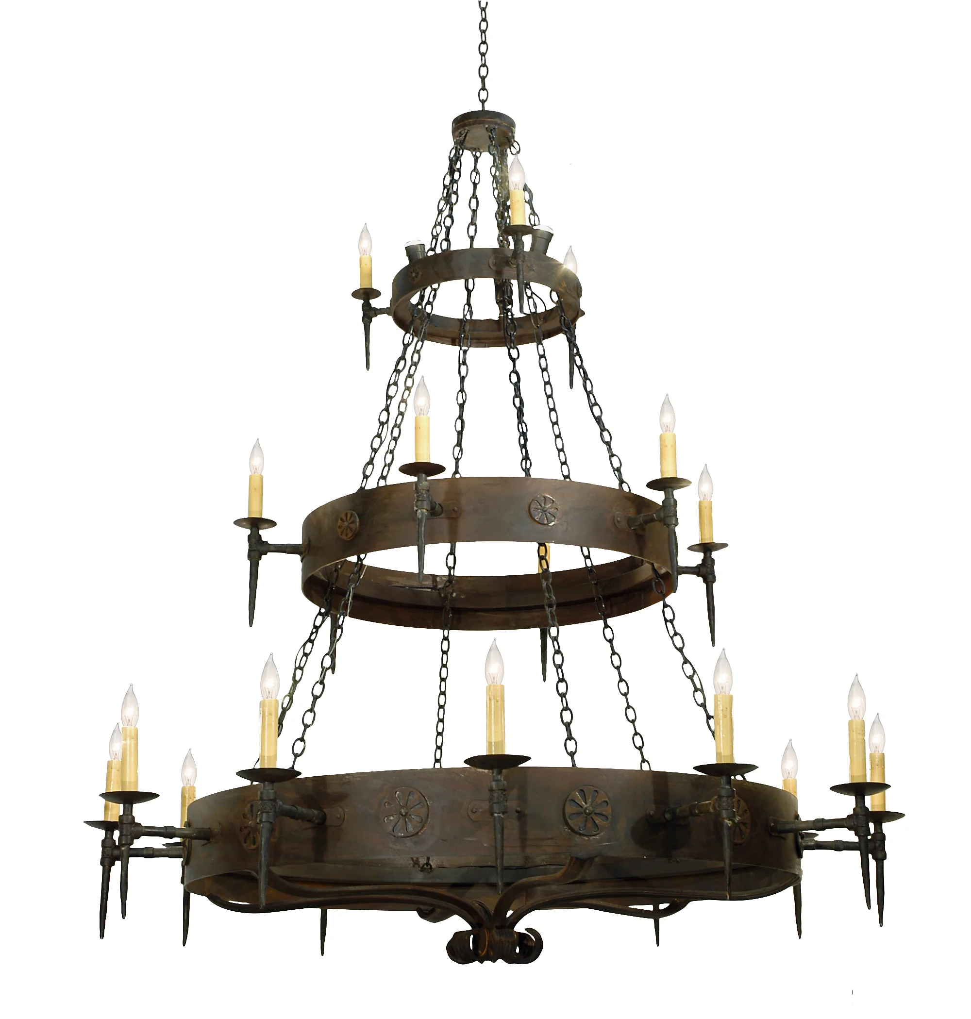72" Wide Warwick 21 LT Three Tier Chandelier