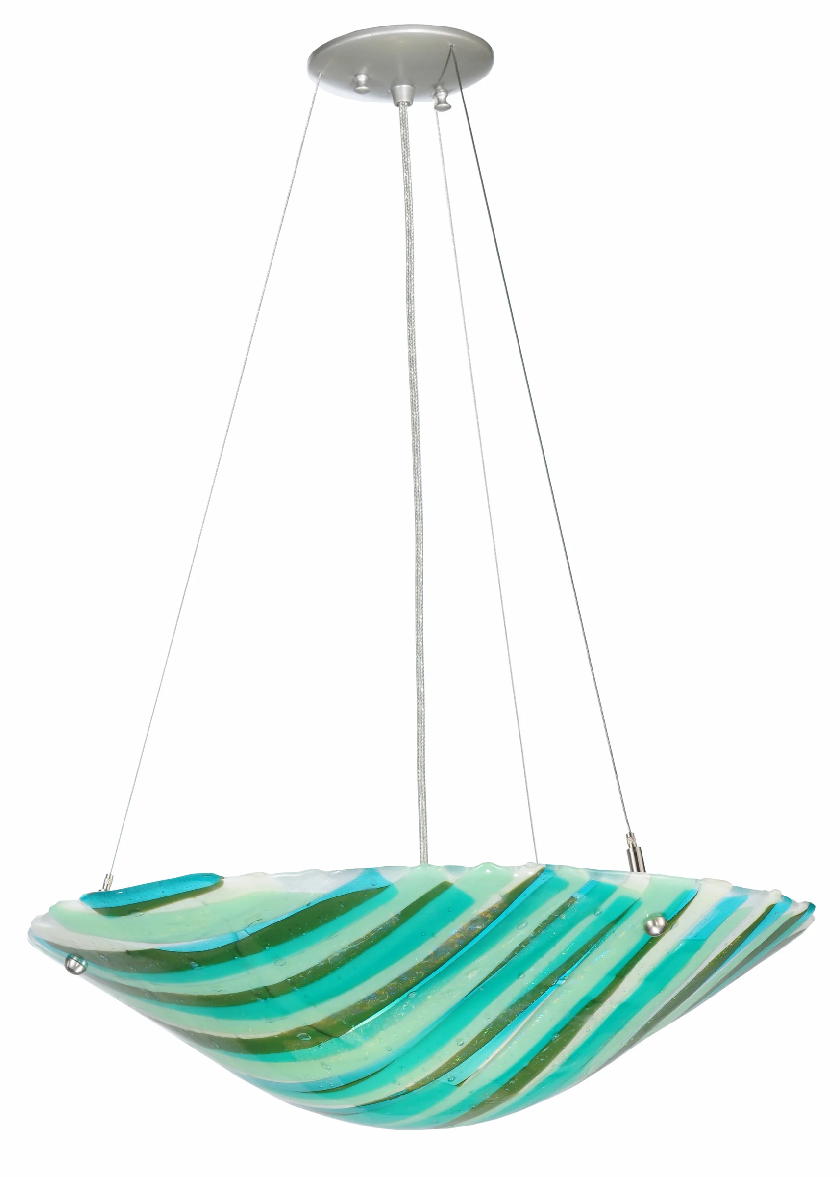 21"W La Spiaggia Fused Glass Inverted Pendant