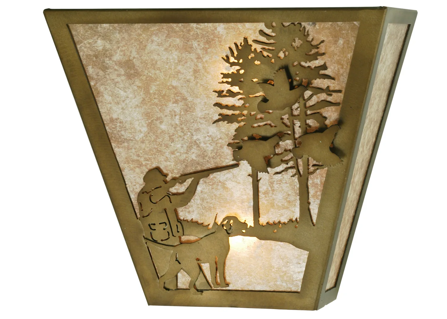 Quail Hunter Two Light Wall Sconce in Antique Copper