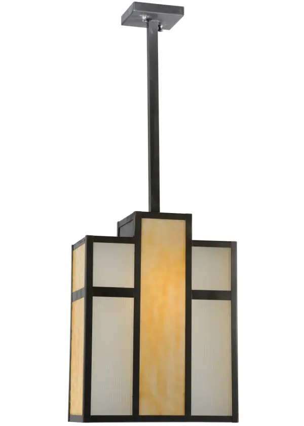 Built like a bold skyline design. Cityscape features three geometric vertical-arranged blocks integrated into one stunning Brass pendant. Panels of Beige Art Glass are complemented with White Art Glass and enhanced with a Craftsman Brown finish. Ideal as a decorative pendant and source of beautiful ambient lighting for a variety of residential, hospitality and commercial settings. Domestically Produced in our 180,000 sq ft manufacturing facility in Yorkville, NY. Customize diffuser colors, metal finishes and pendant sizes to your taste. UL and cUL listed for damp and dry locations. Collection: Cityscape Finish: Craftsman Brown Glass: Beige,White Notes: Custom Crafted In Yorkville, New York Please Allow 50 Days Width: 6.00" Height: 33.00" Length: 12.00" Weight: 10.00 lb Extension from Wall: 6.00" Number of Bulbs: 1 Maximum Wattage: 60.00 W Bulb Type: A19 Bulb Base: E26 Country of Origin: USA Safety Listing: Dry Safety Rating: Dry