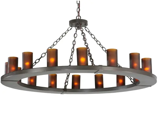 Replicating an old world chandelier of yore, Loxley was custom crafted with 16 Frosted Amber glass Cylindres on a decorative ring hand finished in Timeless Bronze. Ideal for illuminating dining areas, conference tables, lobbies and other residential and commercial spaces. Handcrafted by Meyda artisans in the USA, in our manufacturing facility in Yorkville, NY. Custom colors, styles and sizes available. Energy efficient lamping options. UL and cUL listed for dry and damp locations. Collection: Loxley Finish: Timeless Bronze Glass: Amber Glass Notes: Custom Crafted In Yorkville, New York Please Allow 30 Days Width: 48.00" Height: 58.00" Length: 48.00" Weight: 46.00 lb Number of Bulbs: 16 Maximum Wattage: 40.00 W Bulb Type: A19 Bulb Base: E26 Material: Steel Country of Origin: USA Safety Listing: Damp Safety Rating: Damp
