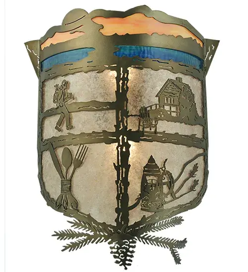 15" Wide Lake Clear Lodge Wall Sconce - Image 1