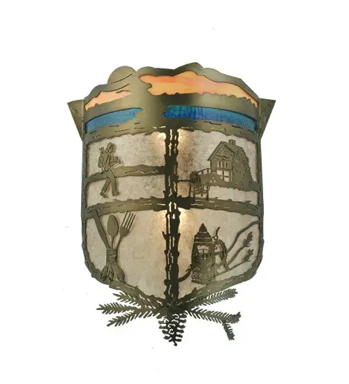 15" Wide Lake Clear Lodge Wall Sconce - Image 2