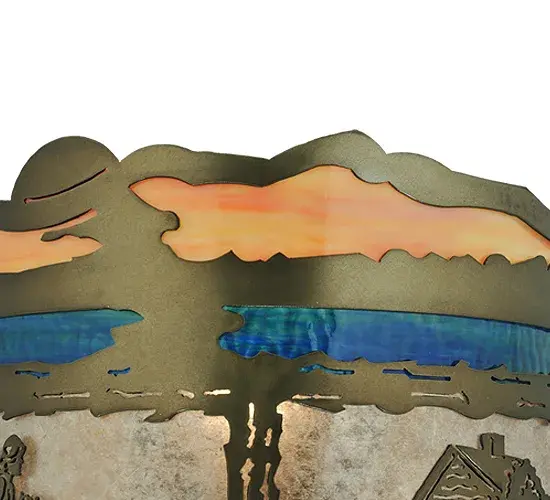 15" Wide Lake Clear Lodge Wall Sconce - Image 5