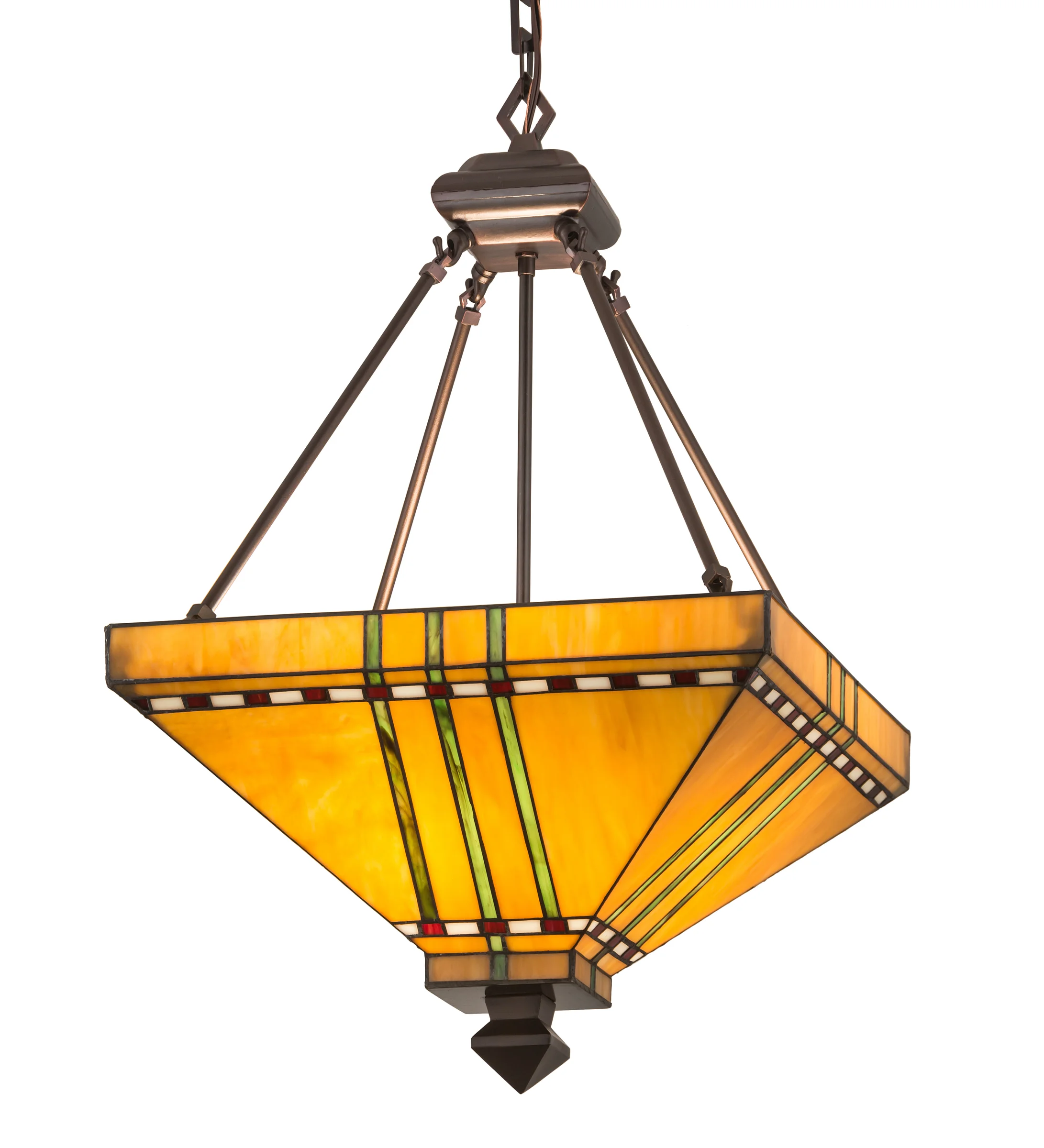 Prairie Corn Four Light Inverted Pendant in Mahogany Bronze