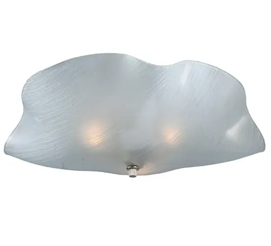 The elegant high-fired Atelier Organic ceiling fixture features a Wrinkled-styled design with a Mist Glass lens. The flushmount makes the perfect centerpiece on the ceiling or wall of nearly any room; including dining rooms; living spaces; and hallways. It is a true work of art. Ideal for homes; modern restaurants; and those that appreciate a work of beauty. Traditional workmanship; high-fire kilns; and original tools are used to create art glass in the old world tradition and inspired by modern homes from Westchester County; New York; to Highland Park; Chicago; Illinois; to Northern California. The Atelier Mist Organic Art Glass Flushmount is featured in our American-made; American-designed; handcrafted Organic Art Glass Lighting Collection and manufactured in Yorkville; New York.