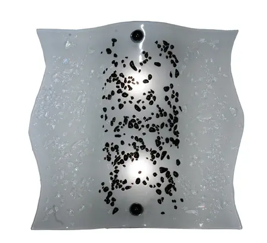 Every Meyda Tiffany item is a unique handcrafted work of art. Natural variations in the wide array of materials that we use to create each Meyda product make every item a masterpiece of its own. Photographs are a general representation of the product. Colors and designs will vary. Collection: Metro Fusion Finish: Custom Glass: Clear/Black Frit Notes: Custom Crafted In Yorkville, New York Please Allow 30 Days Width: 11.50" Height: 11.00" Length: 4.00" Weight: 3.50 lb Extension from Wall: 4.00" Number of Bulbs: 1 Maximum Wattage: 60.00 W Bulb Type: T4 JD MINI Bulb Base: E26 Material: Steel Country of Origin: USA Safety Listing: Damp Safety Rating: Damp - alternate view