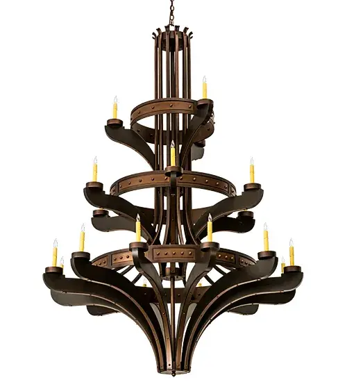 62" Wide Castilla 21 Light Three Tier Chandelier - Image 3