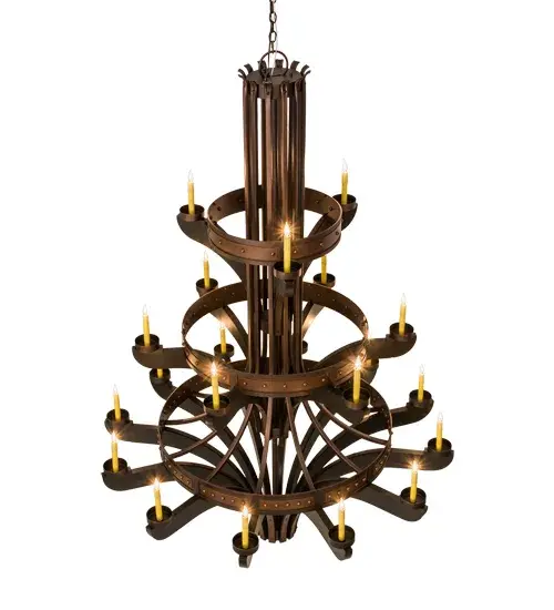 62" Wide Castilla 21 Light Three Tier Chandelier - Image 4