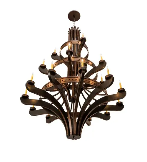 62" Wide Castilla 21 Light Three Tier Chandelier - Image 6
