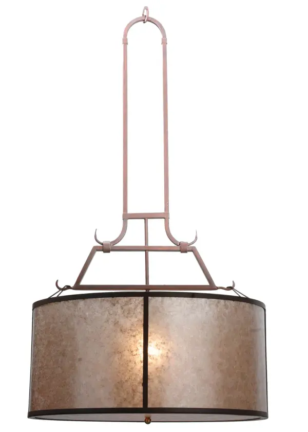 Bring the simplistic, warm appeal of a Silver Mica shade with an Amber Mica bottom diffuser. The pendant is complemented with a stunning Burnt Caramel finish. The nostalgic decorative hardware is hand finished in Burnt Caramel. The overall height ranges from 52 to 96 inches as the chain length can be easily adjusted in the field. Handcrafted by highly skilled artisans in our 180,000 square foot manufacturing facility in Yorkville, New York. Shade colors, metal finishes and fixture sizes can be customized to your needs. UL and cUL listed for dry and damp locations. Collection: Cilindro Finish: Burnt Caramel Burnt Caramel Glass: Amber Mica & Silver Mica Width: 26.00" Height: 52.00" Length: 26.00" Weight: 18.00 lb Number of Bulbs: 1 Maximum Wattage: 60.00 W Bulb Type: A19 Bulb Base: E26 Material: Metal Country of Origin: USA Safety Listing: Damp Safety Rating: Damp