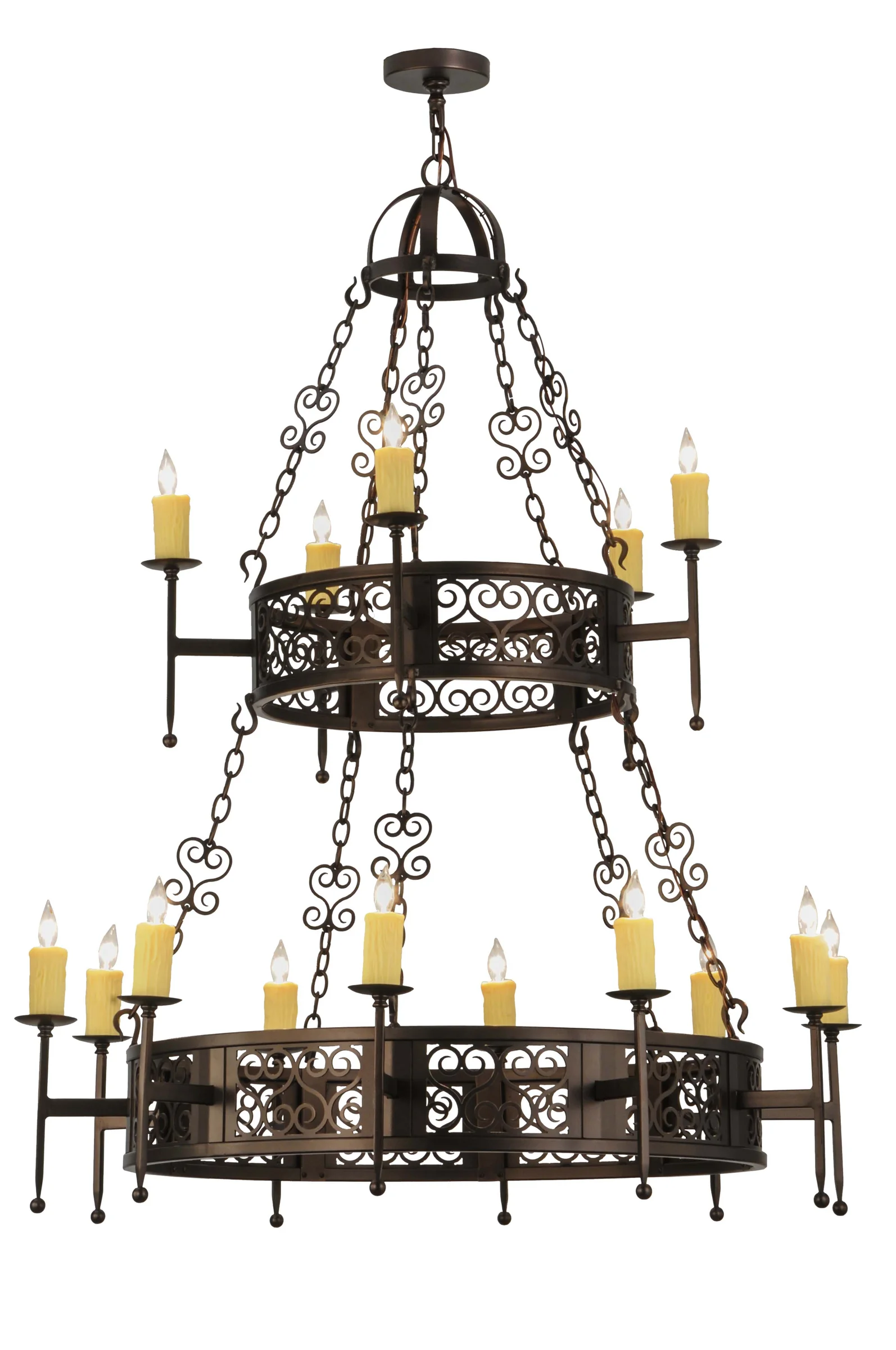 48"W Toscano 15 LT Two Tier Chandelier