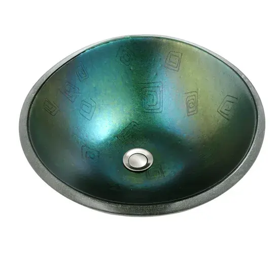 Meyda's functional Fused Glass Sink will be the talk of the town after guests use it in your wash room or powder room. The handcrafted vessel is 3/4 of an inch thick; finished and high fired in our kilns for over a five day period. Made in the USA by Meyda artisans. - alternate view