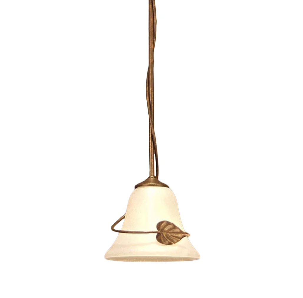Leaf One Light Pendant in Pompeii Gold