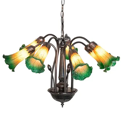 The Amber/Green Tiffany Pond Lily by Meyda Lighting - Image 2