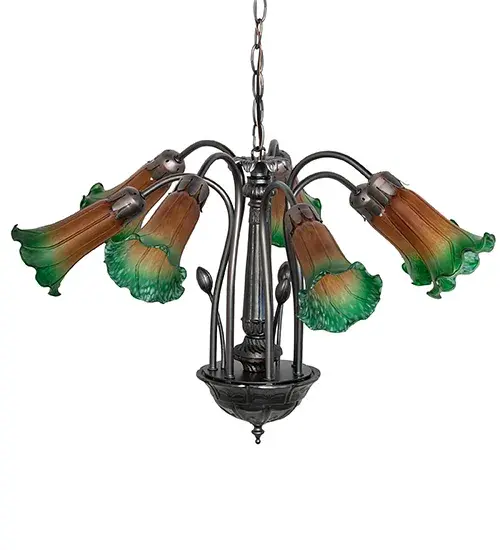 The Amber/Green Tiffany Pond Lily by Meyda Lighting - Image 3