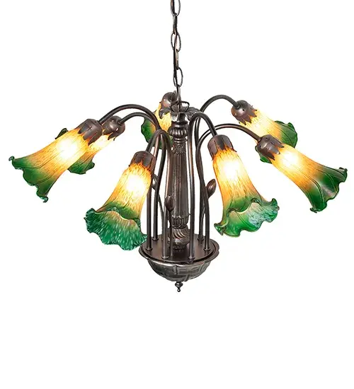 The Amber/Green Tiffany Pond Lily by Meyda Lighting - Image 4
