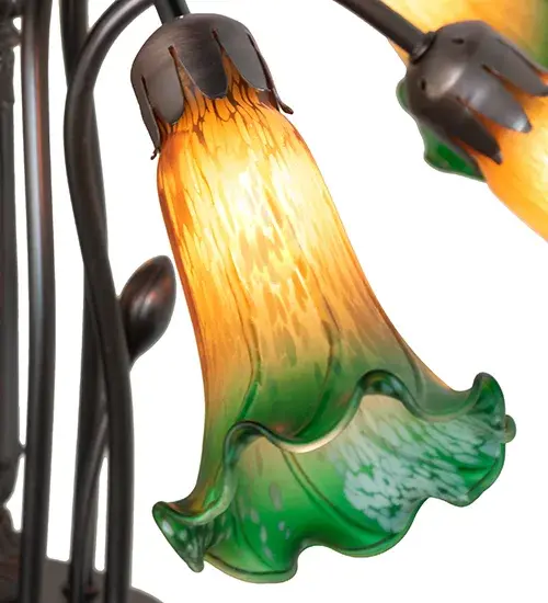 The Amber/Green Tiffany Pond Lily by Meyda Lighting - Image 7