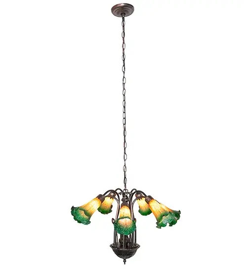 The Amber/Green Tiffany Pond Lily by Meyda Lighting - Image 9