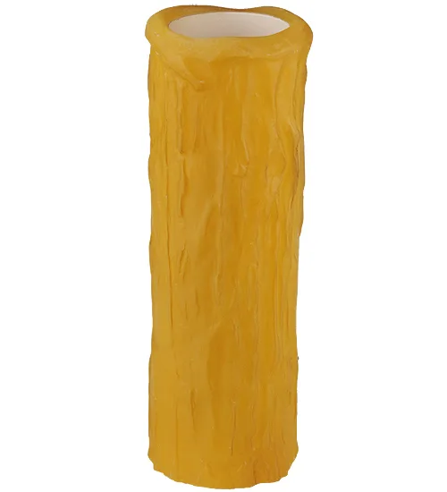 2"W X 6"H Poly Resin Honey Amber Flat Top Candle Cover