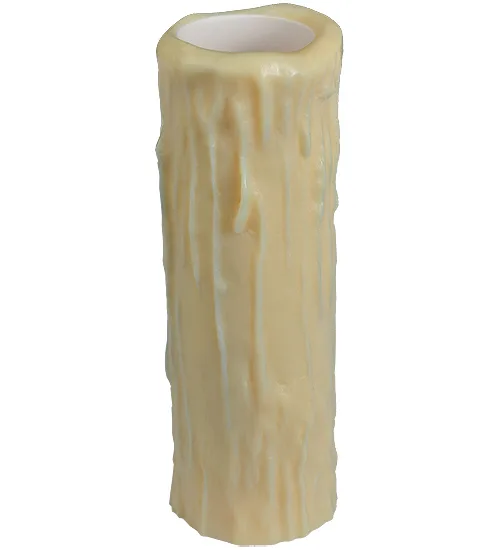 2"W X 6"H Poly Resin Ivory Flat Top Candle Cover