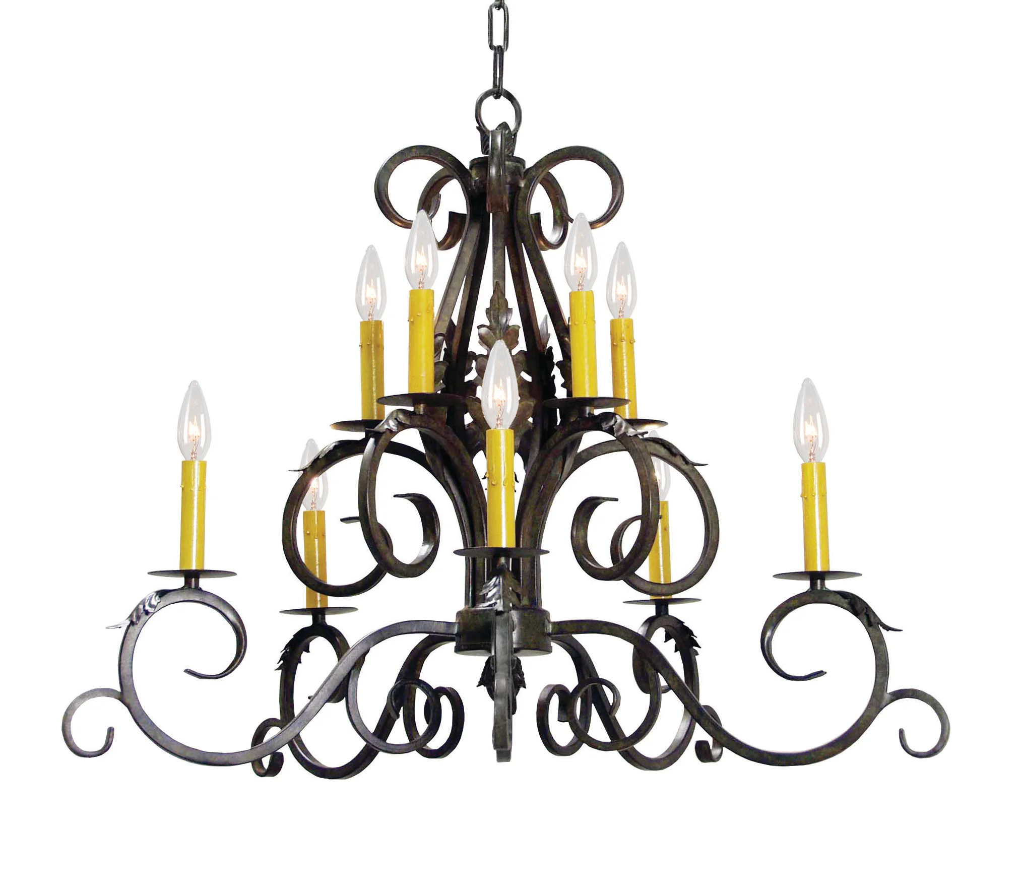 Anassa Ten Light Chandelier in Golden Bronze